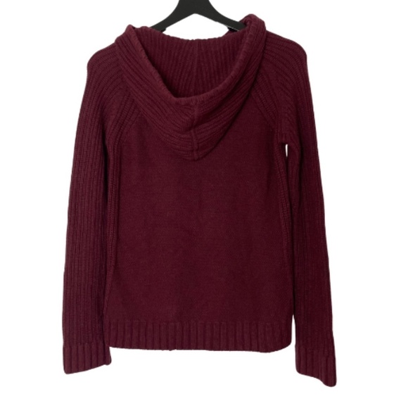 Athleta 100% Merino Extra Fine Wool Hoodie Cable Knit Sweater, Size XS - Picture 10 of 10